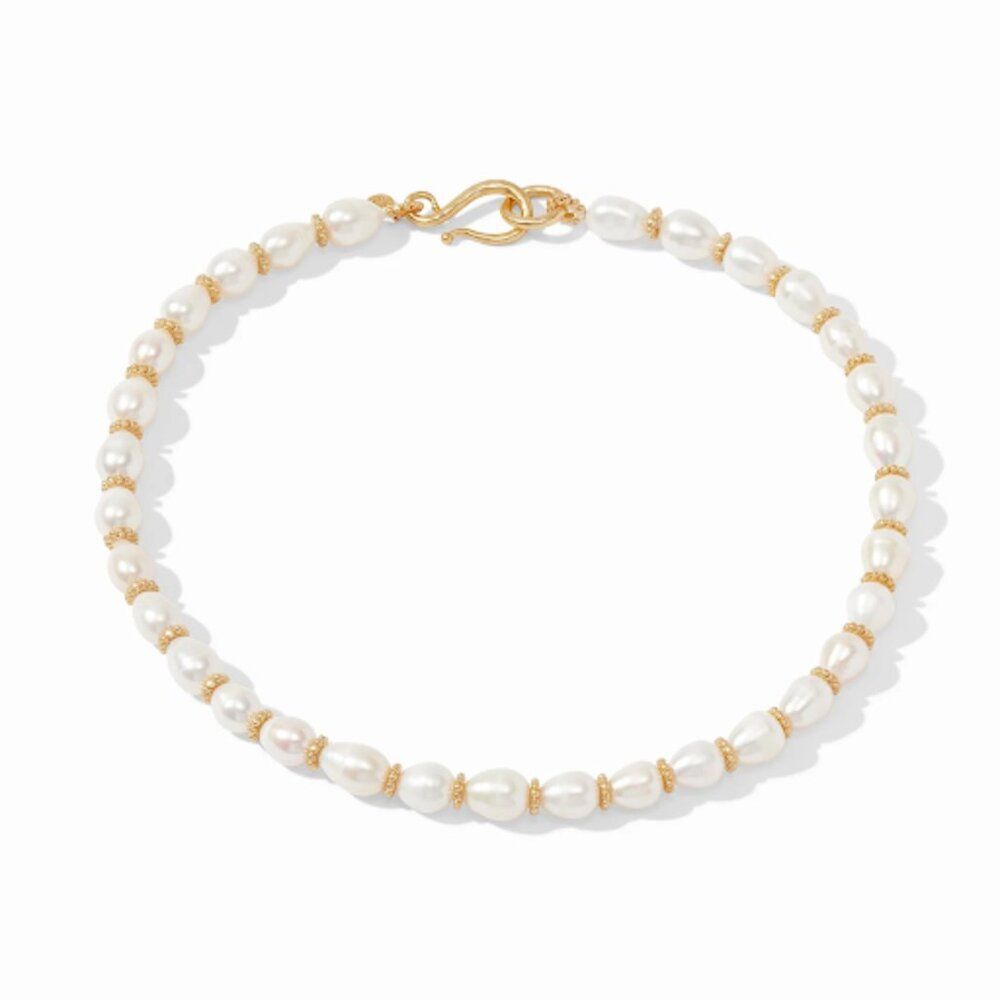Brand new. $355 Julie Vos Pearl Necklace color gold